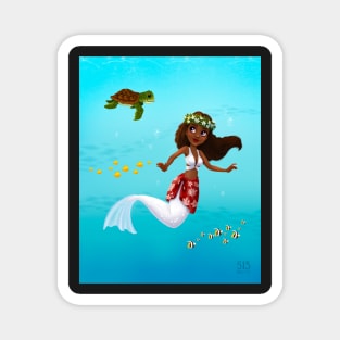 Tropical Polynesian Mermaid Magnet