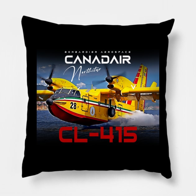 Canadair cl-415 Northstar firebomber Aircraft Pillow by aeroloversclothing