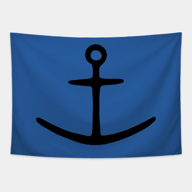 My Captain's Jersey Anchor Drawing Tapestry by jaagdesign