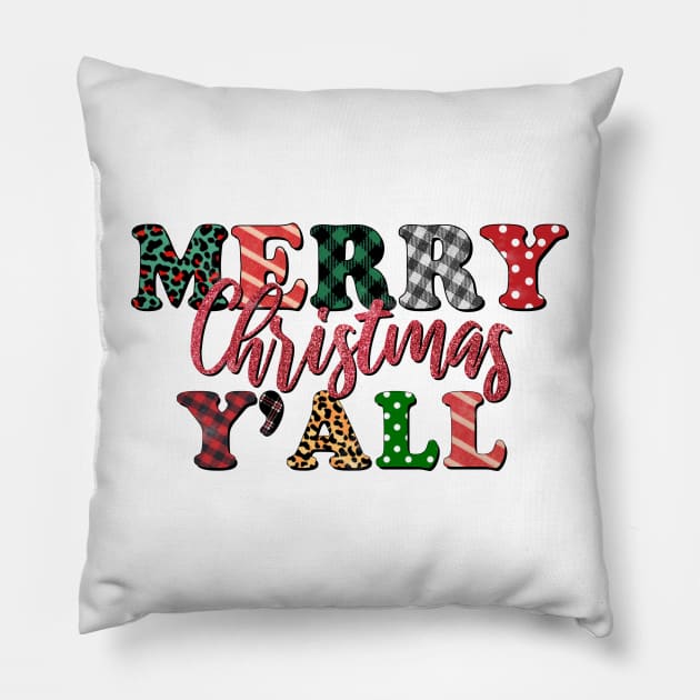 Merry Christmas Ya'll Pillow by MCAL Tees