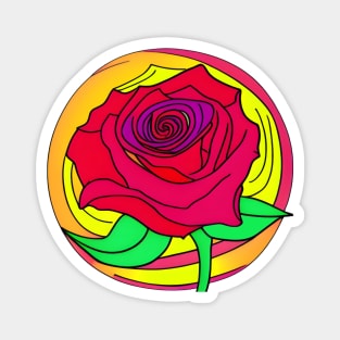 Abstract Red Rose Magnet