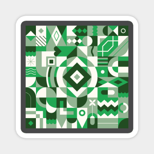 Green geometric pattern Magnet