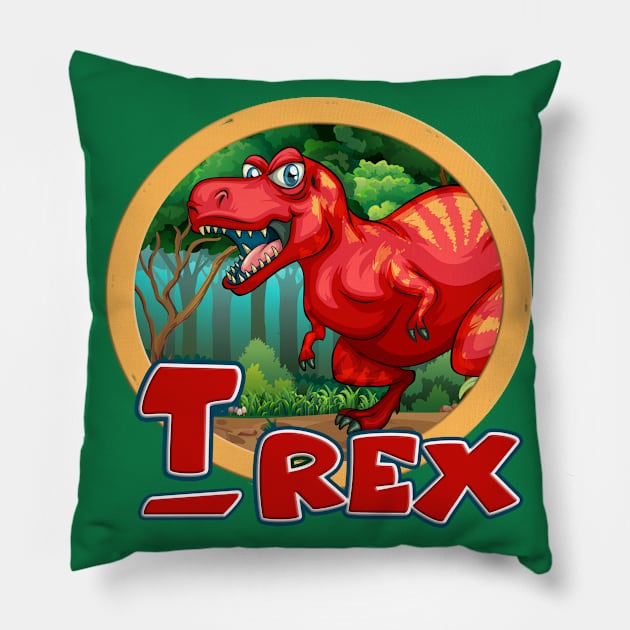 T-Rex Pillow by black8elise