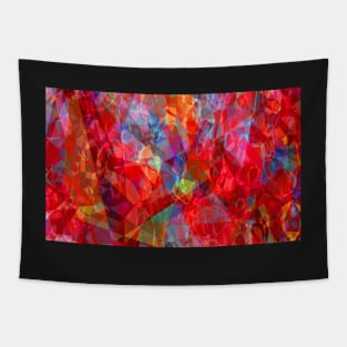 Red Shade Multi Coloured Abstract Tapestry