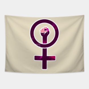 Woman Fist Up Tapestry