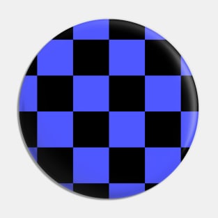 Checkered Square Seamless Pattern - Black & Blue Pin