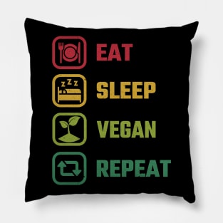 Eat Sleep Vegan Pillow