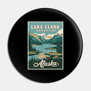 Vintage Lake Clark National Park, Alaska Pin