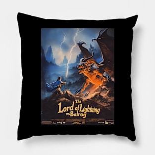 Lord of Lightning Vs Balrog Movie Poster Pillow