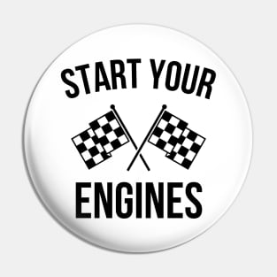 Start your Engines Race Flags Pin