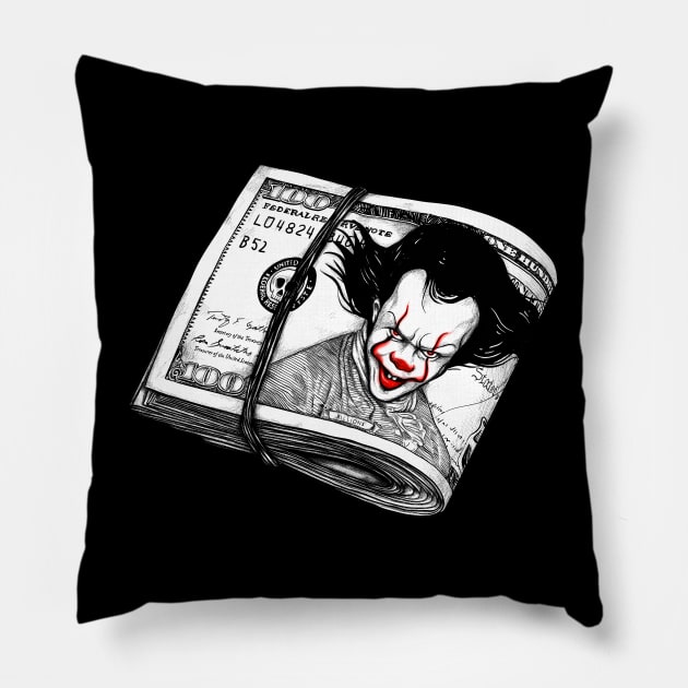 Dollar Clown Pillow by fakeface