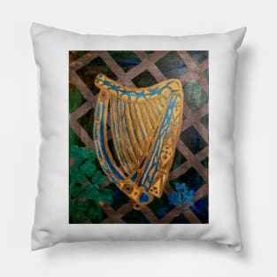 Painting I did of a Irish harp Pillow