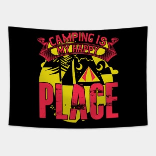 Camping Is My Happy Place T Shirt For Women Men Tapestry