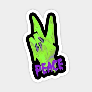 alien hand peace sign Magnet