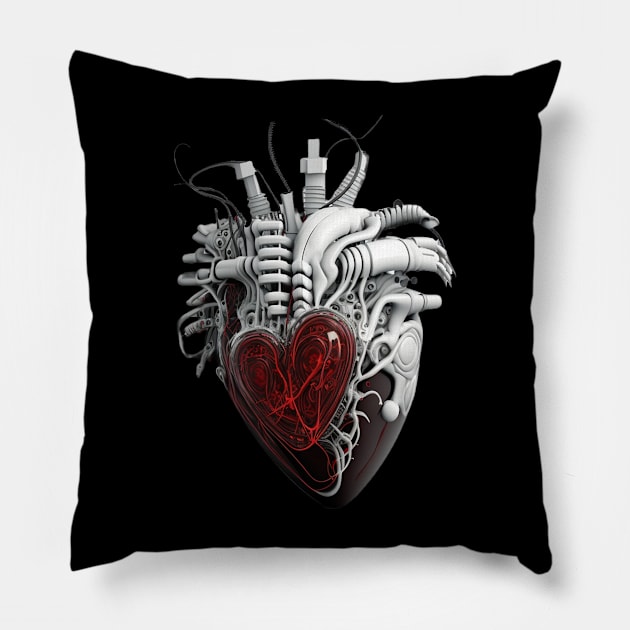Cyborg Heart 2 Pillow by apsi