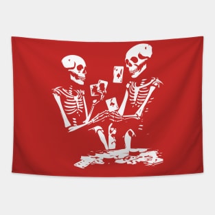 skeletons playing cards Tapestry