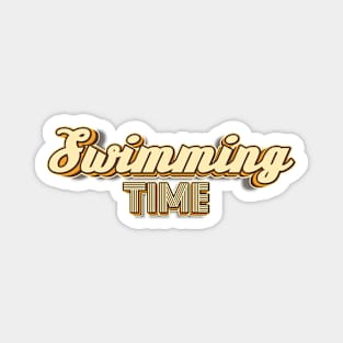 Swimming time typography Magnet