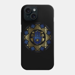 Hamsa Hand - Hand of Fatima in Lotus dot art Phone Case