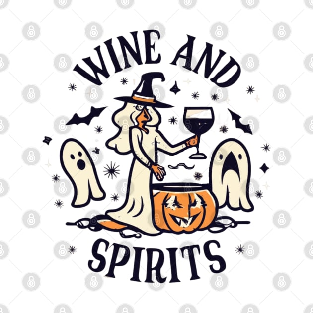 Wine and Spirits Witch with Pumpkin Cauldron by Afternoon Leisure