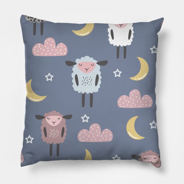Sweet sleeping sheep pattern Pillow by Arch4Design