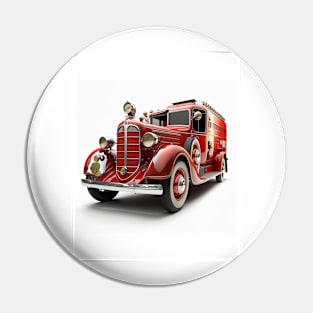 Art Deco Fire Truck Pin