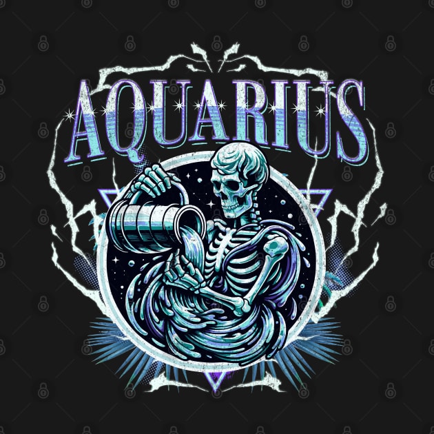 Aquarius Bootleg Retro HipHop Zodiac Sign Astrology by Lavender Celeste