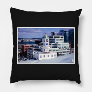 Halifax Town Clock in Winter Pillow