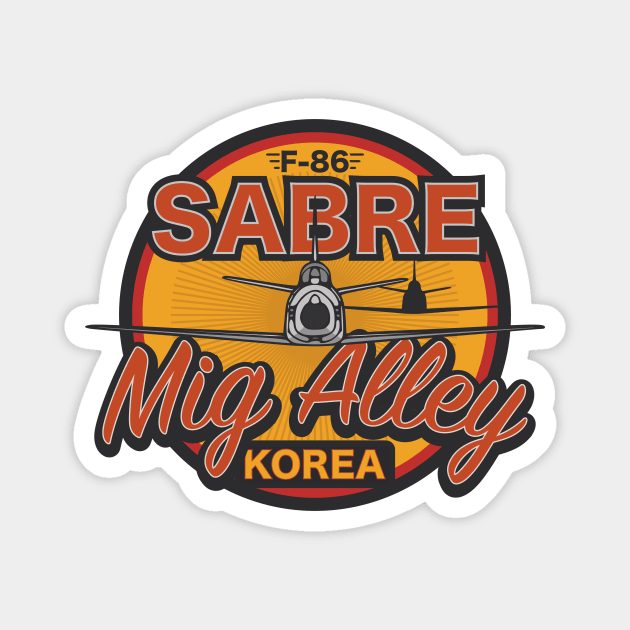 F-86 Sabre - Mig Alley Korea Magnet by Tailgunnerstudios