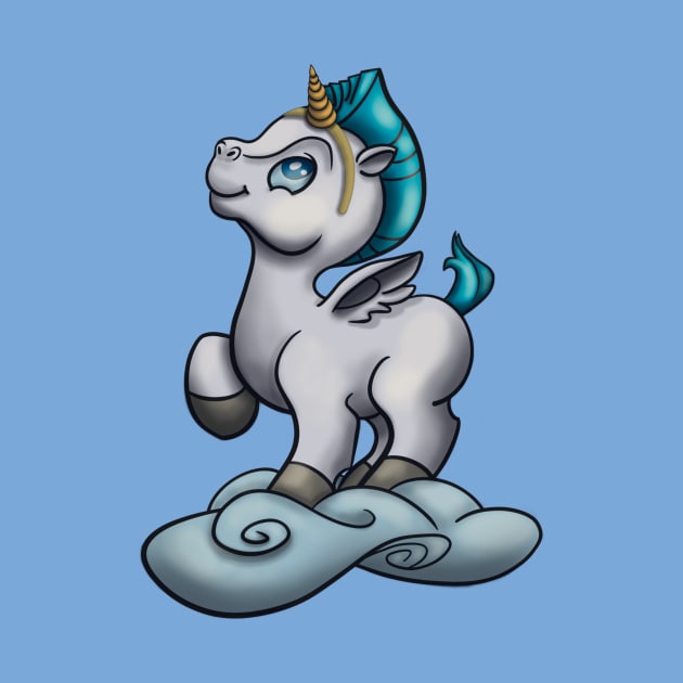 Baby Pegasus with Unicorn Horn by Art-by-Sanna