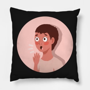 OMG Shocked Boy Art Pillow