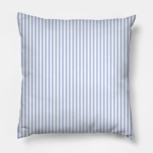 Alice Blue Pinstripe in an English Country Garden Pillow