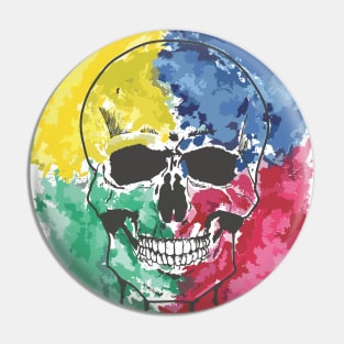 Watercolor Skull Pin