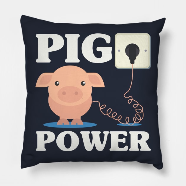 Pig Power - Piggy Curly Tail Electric Outlet Pillow by PozureTees108