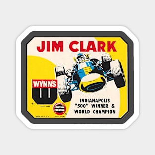 Jim Clark Indy 500 & F1 Auto Racing Champion Car 1960s Decal Magnet