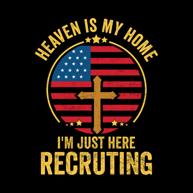 Heaven Is My Home Christian USA Religious Cross America by Visual Vibes