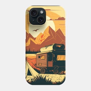 Camping Adventure Sunset, Camping Van Phone Case