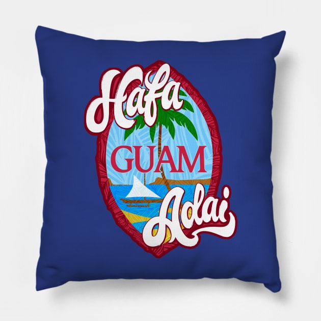 Hafa Adai Shield Guam Pride Pillow by THE LOCAL FABRIC