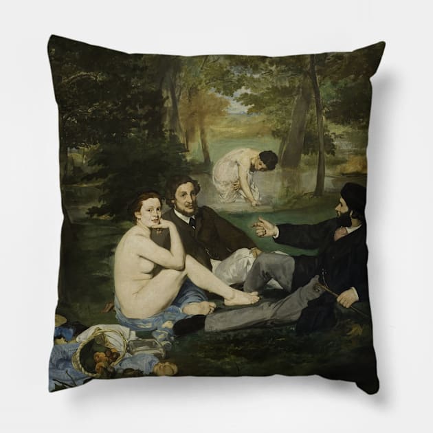 Edouard Manet- The Luncheon on the Grass Pillow by SybaDesign