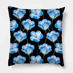 Blue Floral Pattern Pillow