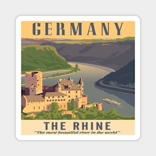 GERMANY TRAVEL VINTAGE "THE RHINE" Magnet