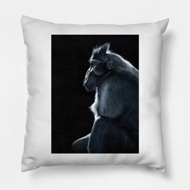 Sulawesi Macaque Pillow by kc-art