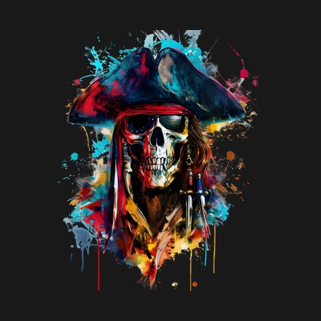 Colorful Pirate Skull by DazzleDesign