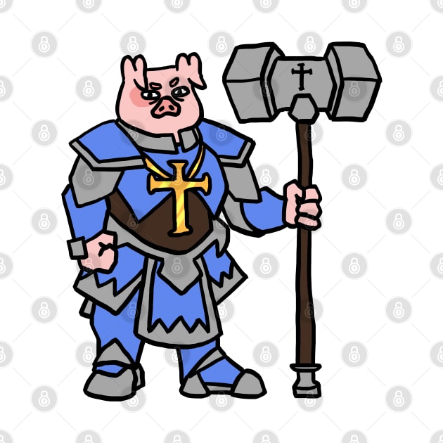 Fantasy Tabletop Piggy Paladin Cute by Porkzby