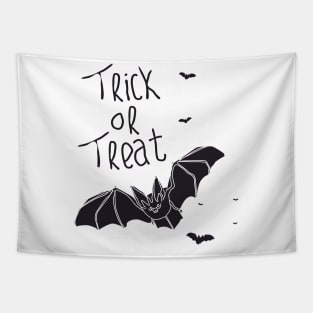 monochrome cute bat silhouette for halloween Tapestry