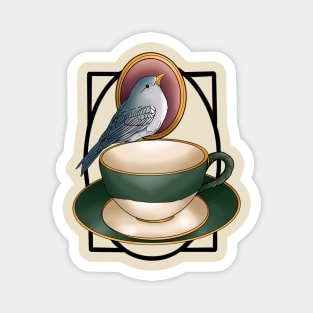 Sweet blue bird tea party Magnet