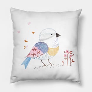 Little bird among the flowers Pillow