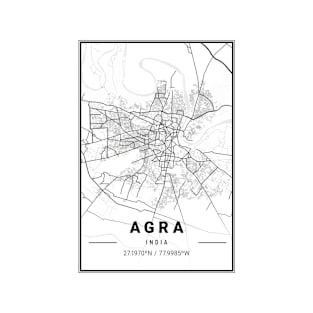 Agra Light City Map T-Shirt