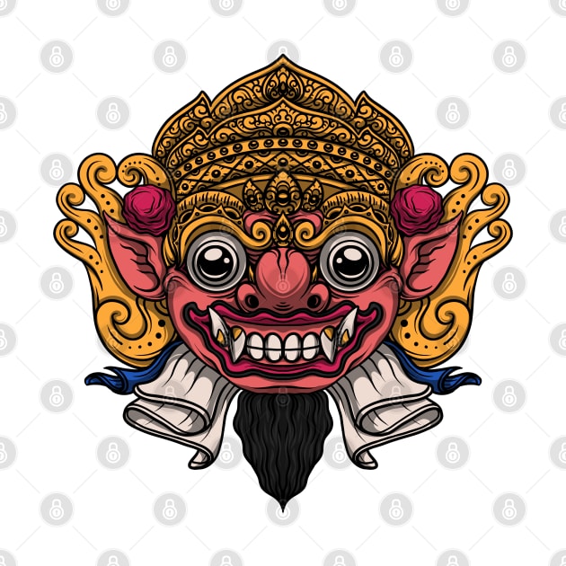 Balinese Barong Sketch with a Cute and Cool Baby Face Full of Color by HAPcreative