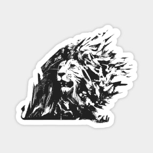 Abstract Stencil Lion Magnet