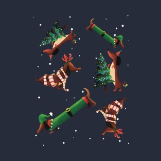 Sausage Dog Christmas Party T-Shirt